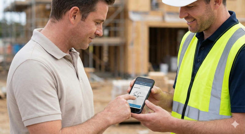 Screenshot showing digital signature capture screen